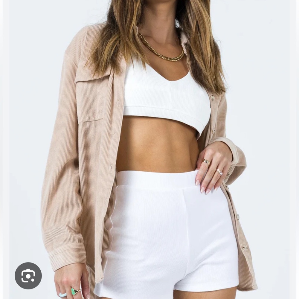 Princess Polly Rylan Shirt Beige. Size 2. NWT